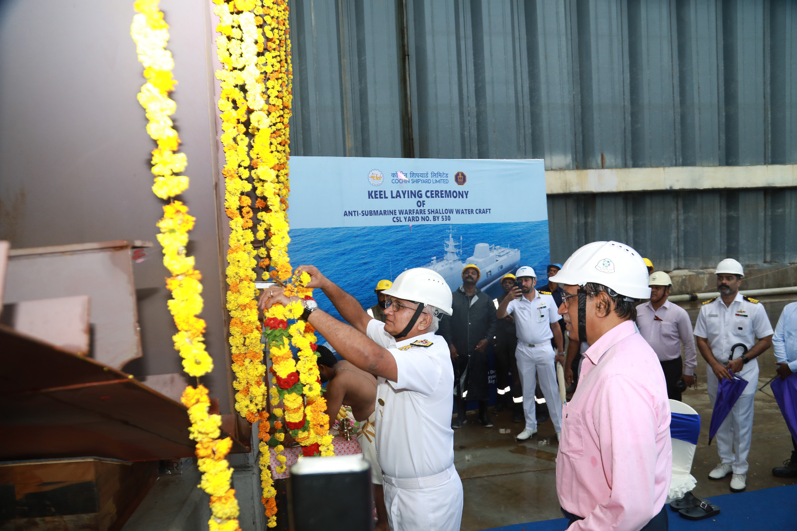 KEEL LAYING OF EIGHTH SHIP (BY 530, MANAPAD) OF ANTI-SUBMARINE WARFARE SHALLOW WATER CRAFT (ASW SWCs