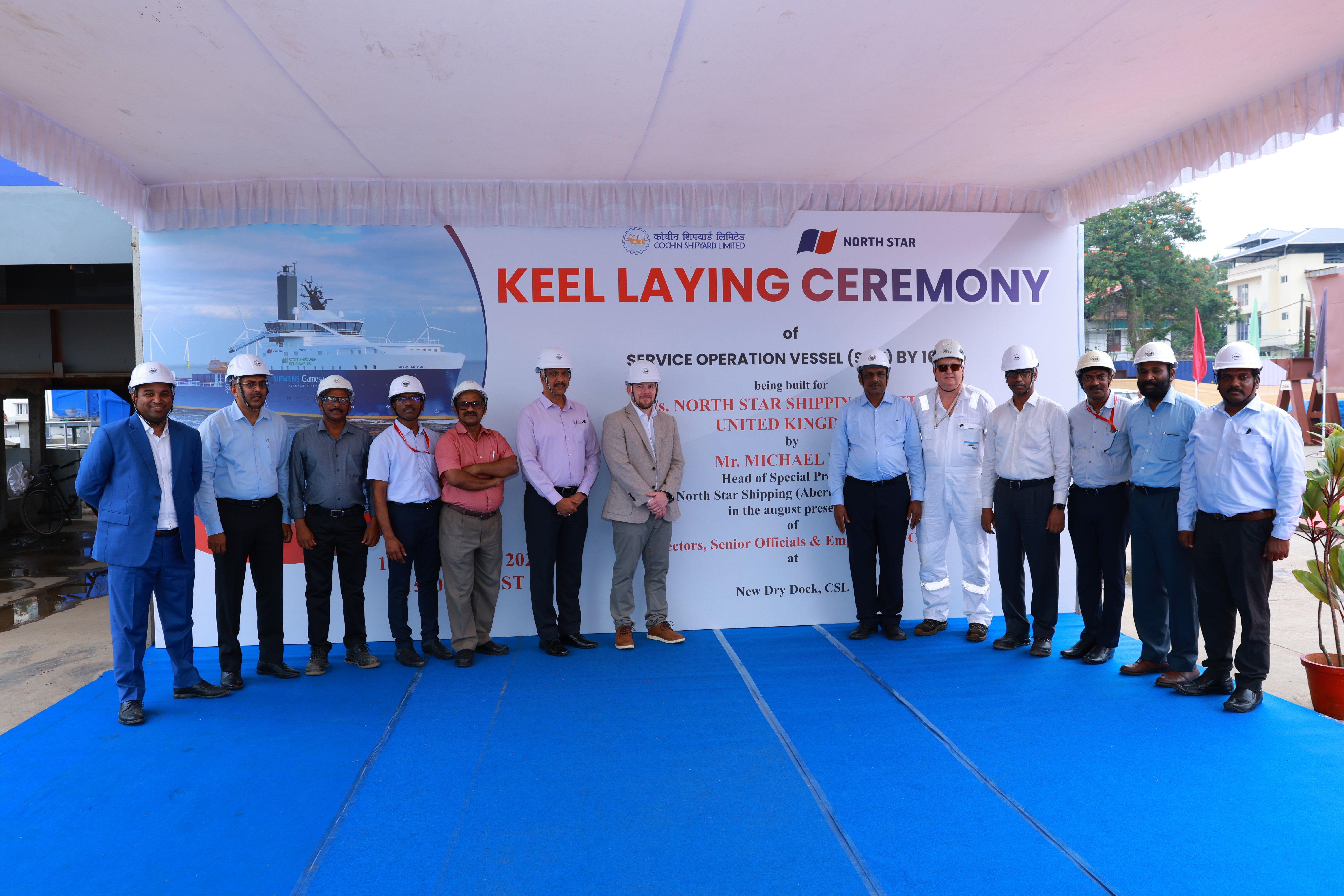 COCHIN SHIPYARD LAID KEEL FOR NEW BATTERY-ELECTRIC HYBRID SOV FOR NORTH STAR SHIPPING (ABERDEEN) LTD