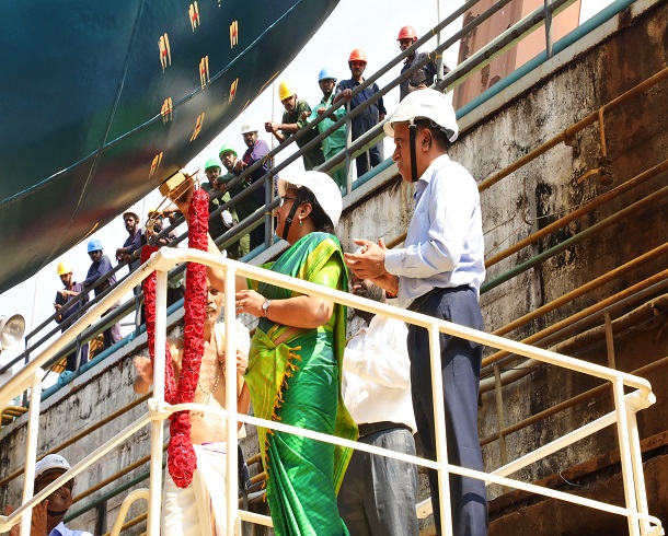 Launching of 1200 Pax Passenger Cum 1000T Cargo Vessels for A&N Administration By Cochin Shipyard Li