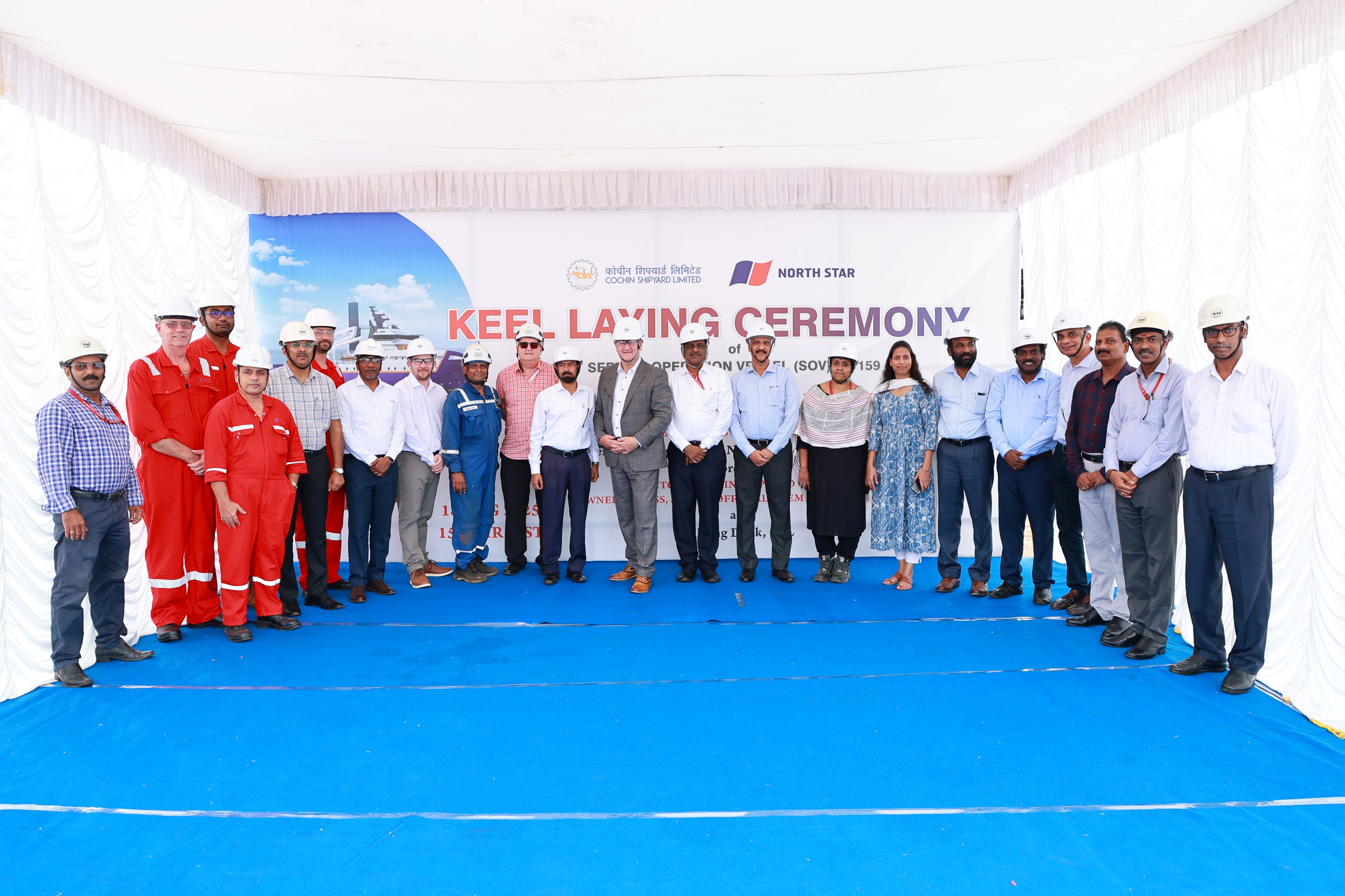 COCHIN SHIPYARD LAID KEEL FOR NEW HYBRID SOV FOR NORTH STAR SHIPPING LTD., UK