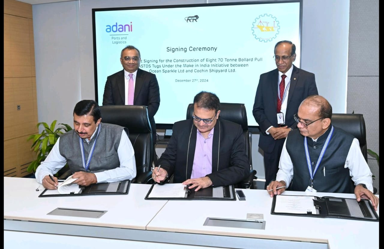 Adani Group places largest ASTDS tug order on Udupi Cochin Shipyard Limited