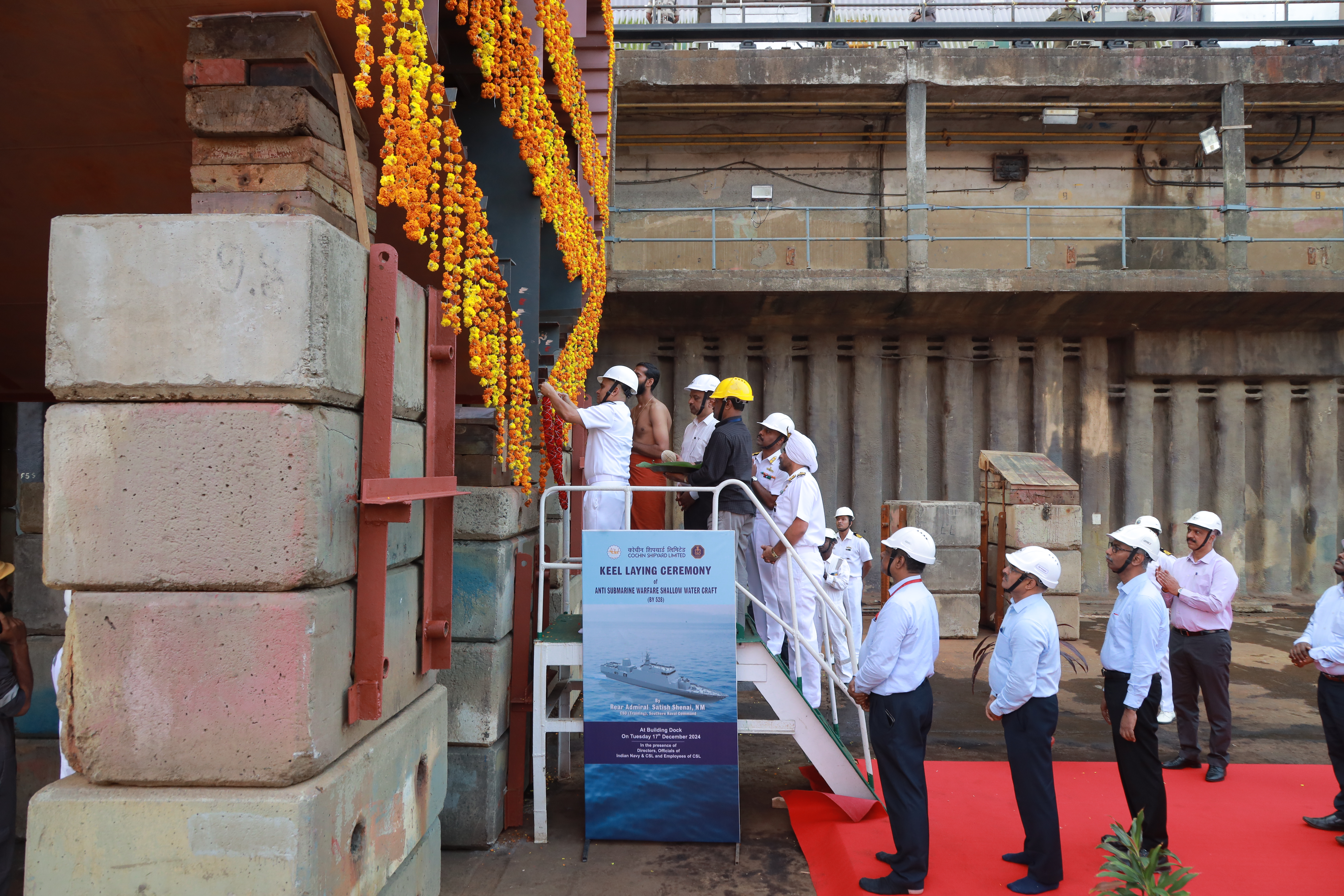 KEEL LAYING OF SIXTH ANTI-SUBMARINE WARFARE SHALLOW WATER CRAFT (ASW SWCs) (BY 528, MAGDALA) FOR IND